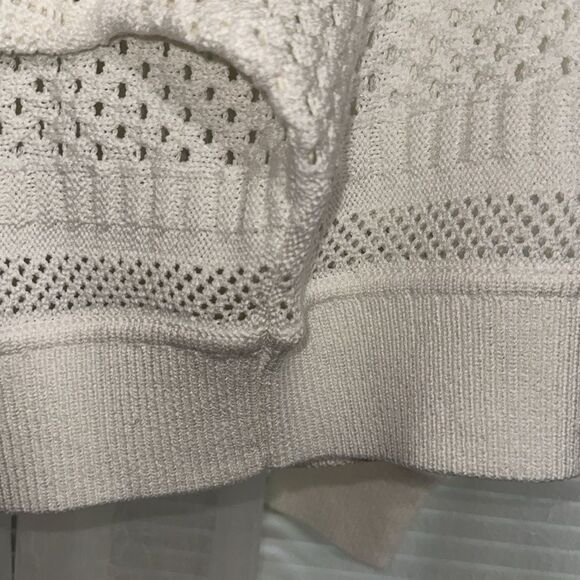 Madewell XL Off-White Lighthouse Open-Stitch Knit Dolman Cotton Pullover Sweater - Picture 12 of 14